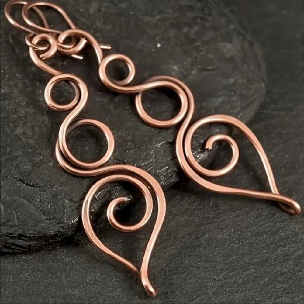 Copper Spiral Earrings